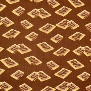 Brown Chocolate Pastry Tarts Cotton Fabric- 1/2 YD - Sweet, Breakfast, Poptart